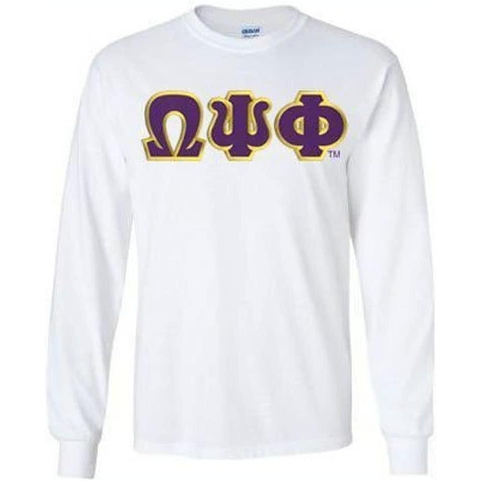 imageOmega Psi Phi Lettered Long Sleeve ShirtWhite