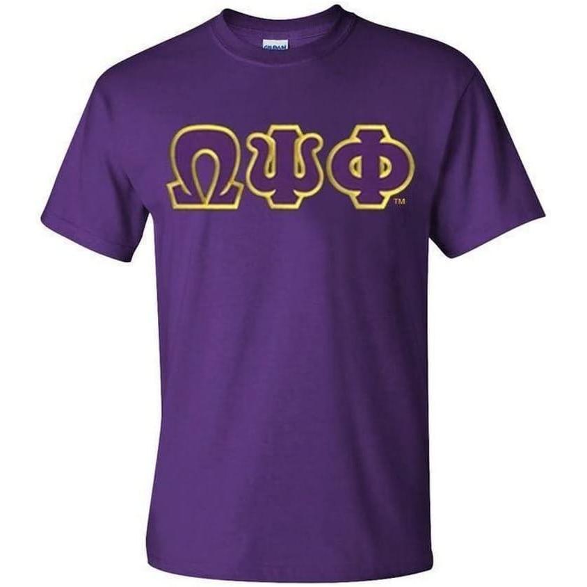 imageOmega Psi Phi Lettered TShirt1 Purple