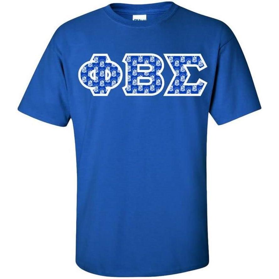 imagePhi Beta Sigma Fraternity Crest  Shield Twill Letter TeeRoyal Blue