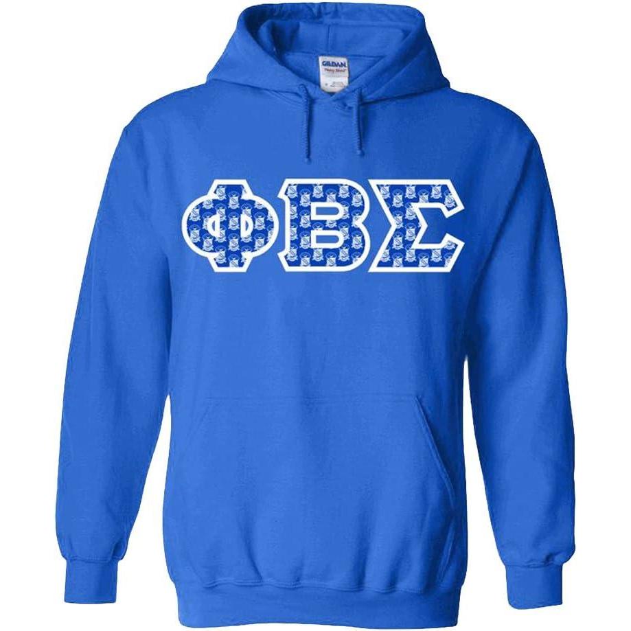 imagePhi Beta Sigma Fraternity Crest Twill Letter Hooded SweatshirtRoyal Blue