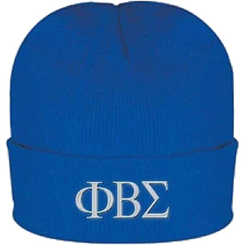 imagePhi Beta Sigma Greek Letter Knit CapRoyal Blue WWhite Thread Color