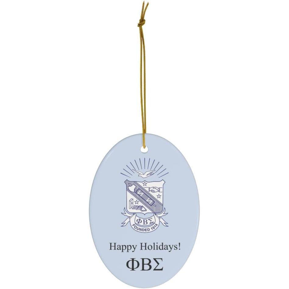 imagePhi Beta Sigma Holiday Crest Oval Ornaments