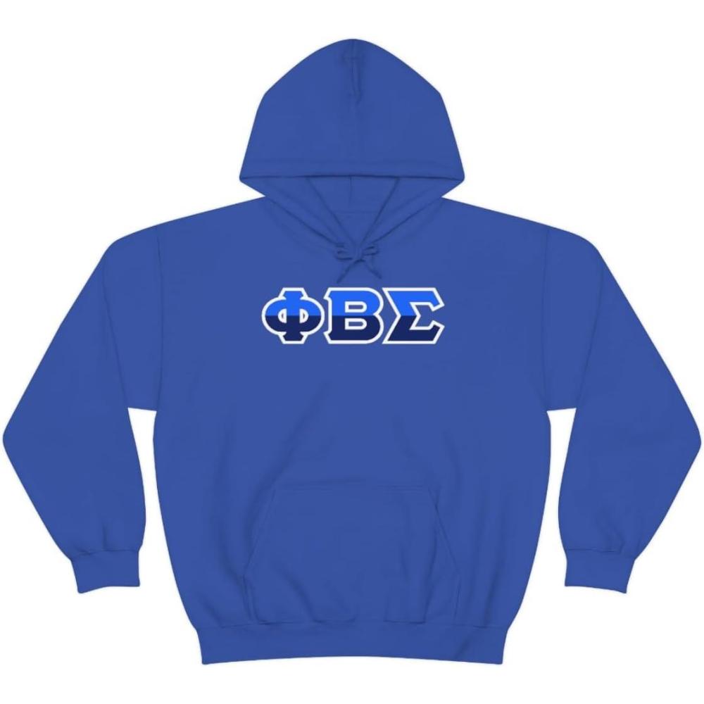 imagePhi Beta Sigma Two Tone Greek Lettered Hooded SweatshirtRoyal Blue