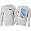 Phi Beta Sigma World Famous Crest – Shield Long Sleeve T-Shirt(Light Grey)
