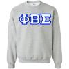 Greekgear Phi Beta Sigma Custom Twill Crewneck Sweatshirt(Light Grey)