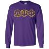 Omega Psi Phi Fraternity Crest – Shield Twill Letter Longsleeve Tee(Purple)