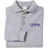 Omega Psi Phi Long Sleeve Polo(Light Grey)