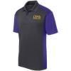 Omega Psi Phi World Famous Greek Colorblock Wicking Polo(Iron Grey/Purple)