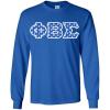 Phi Beta Sigma Fraternity Crest – Shield Twill Letter Longsleeve Tee(Royal Blue)