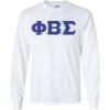 Phi Beta Sigma Lettered Long Sleeve Shirt(White)