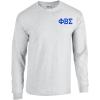 Phi Beta Sigma World Famous Crest Long Sleeve T-Shirt(Light Grey)