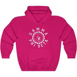 Greekgear Gamma Phi Beta Unisex College Seal Hoodie(Heliconia)