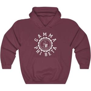Greekgear Gamma Phi Beta Unisex College Seal Hoodie(Maroon)