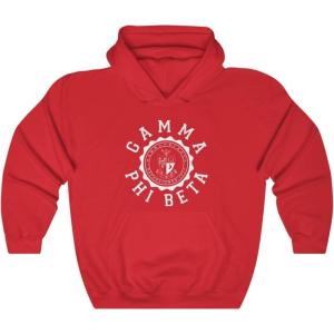 Greekgear Gamma Phi Beta Unisex College Seal Hoodie(Red)