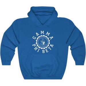 Greekgear Gamma Phi Beta Unisex College Seal Hoodie(Royal)