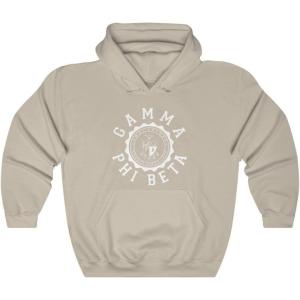 Greekgear Gamma Phi Beta Unisex College Seal Hoodie(Sand)