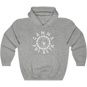 Greekgear Gamma Phi Beta Unisex College Seal Hoodie(Sport Grey)