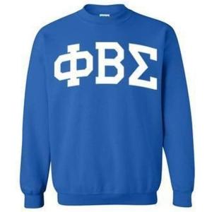 Greekgear Men’s Phi Beta Sigma Greek Lettered Arch Crewneck Sweatshirt Royal Blue(Royal Blue)