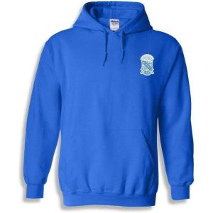 Greekgear Phi Beta Sigma Crest – Shield Emblem Hooded Sweatshirt(Royal Blue)