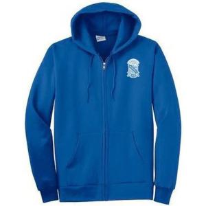 Greekgear Phi Beta Sigma Emblem Full Zippered Hoodie(Royal Blue)