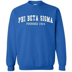 Greekgear Phi Beta Sigma Fraternity Founders Crew Sweatshirt(Royal Blue)