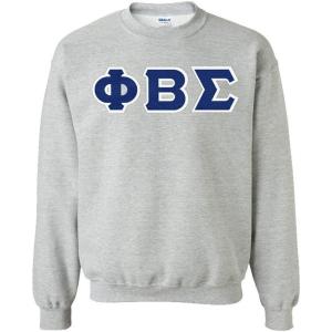 Greekgear Phi Beta Sigma Lettered Crewneck(Sports Grey)
