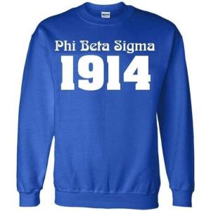 Greekgear Phi Beta Sigma Logo Crewneck Sweatshirt(Royal Blue)