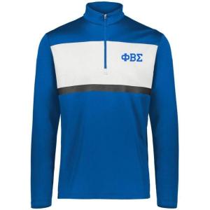 Greekgear Phi Beta Sigma Prism Bold 1/4 Zip Pullover(Royal Blue With White)