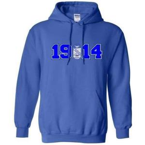 Greekgear Phi Beta Sigma Year Crest Hoodie(Royal Blue)