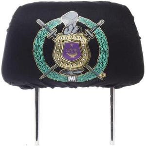 Omega Psi Phi Black Car Seat Headrest Cover Black(Black)