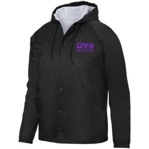 Omega Psi Phi Hooded Coach’s Jacket(Black)