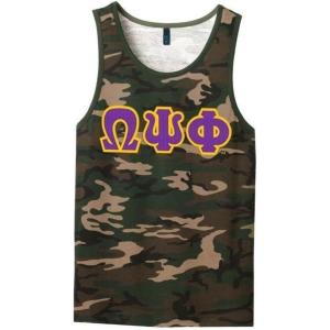 Omega Psi Phi Lettered Camouflage Tank(Military Camo)
