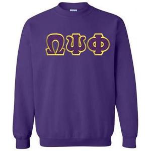 Omega Psi Phi Lettered Crewneck(1. Purple)