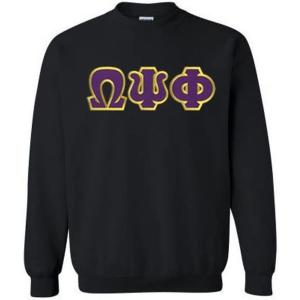 Omega Psi Phi Lettered Crewneck(Black)
