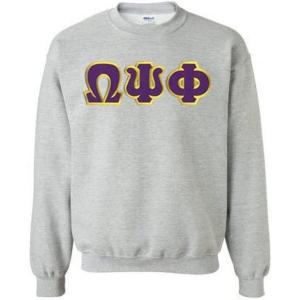 Omega Psi Phi Lettered Crewneck(Light Grey)