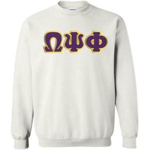Omega Psi Phi Lettered Crewneck(White)