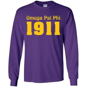 Omega Psi Phi Logo Long Sleeve Tee(Purple)
