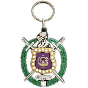 Omega Psi Phi Rubber Crest Key Chain Multicolor