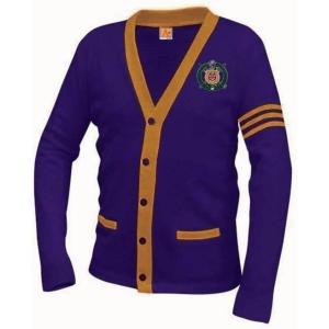 Omega Psi Phi Varsity Cardigan Sweater(Mulicolor)