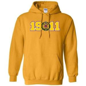Omega Psi Phi Year Crest Hooded Sweatshirt(Gold)