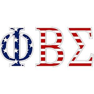 Phi Beta Sigma American Flag Greek Letter Sticker – 2.5″ Tall