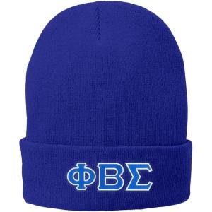 Phi Beta Sigma Big Greek Lettered Knit Cap Athletic Royal