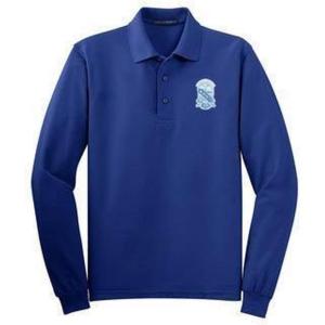 Phi Beta Sigma Emblem Long Sleeve Polo(Royal Blue)