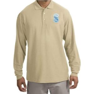 Phi Beta Sigma Emblem Long Sleeve Polo(Stone)
