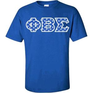 Phi Beta Sigma Fraternity Crest Twill Letter Tee(Royal Blue)