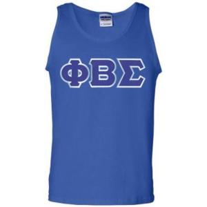 Phi Beta Sigma Fraternity Men’s Greek Lettered Tank Top T-Shirt(Royal Blue)