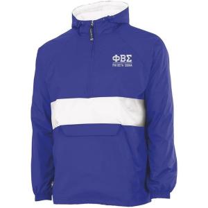 Phi Beta Sigma Greek Letter Anoraks(Royal Blue With White Stripe)