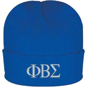 Phi Beta Sigma Greek Letter Knit Cap(Royal Blue W/White Thread Color)