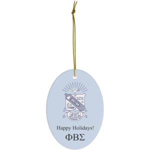 Phi Beta Sigma Holiday Crest Oval Ornaments