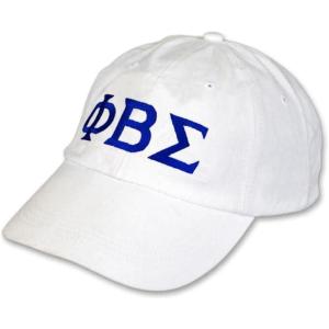 Phi Beta Sigma Letter Hat(White W/Navy Blue Thread Color)